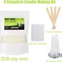 DINGPAI Natural Soy Wax for Candle Making, 2lb Organic Soy Wax Flakes, Premium Soy Candle Wax for Candle Making Supplies, Pure Candle Wax from Farm, No Harmless, Additives
