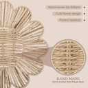 4 Pcs 12.6 Inch Paper Rope Round Woven Flower Placemats, Natural Hand Woven Boho Farmhouse Rattan Table Mats, Wicker Braided Placemats, for Dining Table Decor, Wedding Party, Home & Kitchen