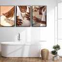 3PCS Black Woman Canvas Wall Art,Black Girl Poster Fashion Girl Abstract Pictures Prints Boho Black Female Paintings African American Woman for Nordic Minimalist Room Bedroom Wall Decor Unframed