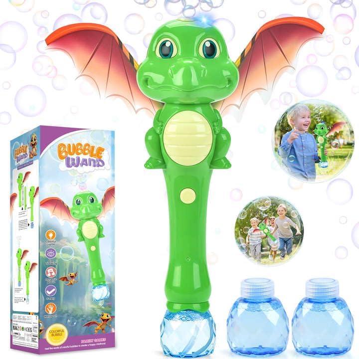 Dinosaur Bubble Wand Toys for Kids Age 3 4 5 6 7 8 Years Old: Bubbles Machine for Kids, Toddler Outdoor Toys, Gifts Birthday Presents for 3 4 5 6 Year Old Boys Girls (Green)