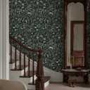 Dimoon 17.3''x236.2''Peel and Stick Wall Paper Floral Wallpaper Wall Art Renter Friendly Waterproof Upgrade Embossed Self Adhesive Stick on Paper Green Pink Kitchen Bedroom Cabinet Wallpaper Vinyl