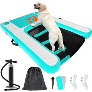 Inflatable Dog Water Ramp Floating Dock, 200LBS Non-Slip Pet Ladder