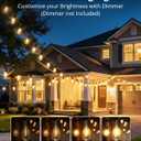 VIPAR Outdoor String Lights, 100FT 52 ST38 Bulbs Patio Lights Outdoor Waterproof, Shatterproof Vintage Edison LED Outside Hanging Light for Backyard, Porch, Garden, Deck, Bistro, 2700K Dimmable