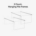 Smead Steel Hanging File Folder Frames, 2 Count, Gray, Adjustable Depth 23" to 27", Legal Size (64873)