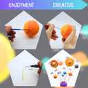 Solar System Model Kit for Crafts, Solar System Project Kit Include Foam Balls, Mixing Tray, Brushes, Sticks, Flags, Stickers (58 Pack Set)