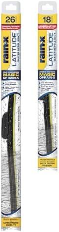 Rain-X 810161 Latitude 2-In-1 Water Repellent Wiper Blades, 26" and 18" Windshield Wipers (Pack Of 2), Automotive Replacement Windshield Wiper Blades With Patented Rain-X Water Repellency Formula