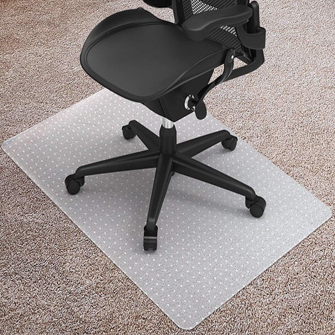 Kuyal Desk Chair Mat for Carpet, 36'' x 48'' Rectangle Transparent Mats for Chairs Good for Desks, Office and Home, Easy Glide, Protects Floors for Low and No Pile Carpeted Floors (36"x48" for Carpet)