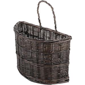 Wicker Wall Hanging Basket, Woven Plants Flowers Basket for Porch Garden Farmhouse Kitchen (Sector) (Brown)