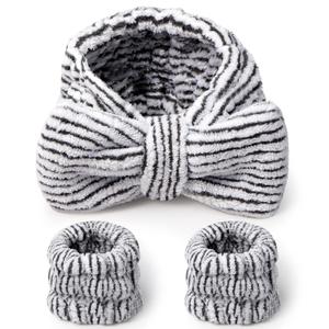 Hanaive Headbands for Women for Washing Face Spa Headband and Wristbands, Makeup Headband for Washing Face, Soft Facial Makeup Head Band, Shower Skin Care Hair Supplies