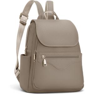SYTRAH Mini Backpack Purse for Women, Causal Small Backpack with Built-in RFID Wallet & 11" Tablet Sleeve, Stylish Travel Daypack for Daily Khaki