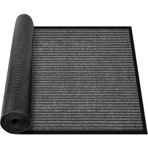 MYFAMIREA Commercial Floor Mat 3' x 16' Extra Large Front Door Industrial Rug Heavy Duty Brush Step Entrance Mat Weather Utility Rug with Non Slip Rubber Backing Low Profile for Entryway,Charcoal Grey