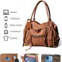 Women's Large Tote Bag City Tote Bag Purse with Zipper Women Vegan Leather Hobo Handbags with Adjustable Strap