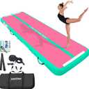 VOFiTNY All Purpose Gymnastics Mat 6.6/10/13/16/20 ft Sturdy Inflatable Tumble Track for Home/Gym (Pink/Green)