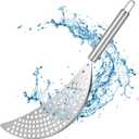Stainless Steel Held Pot Strainer, Pasta Strainer with handle Silver Durable Insert Drainer for Spaghetti Fry Noodles Fruit Vegetable Kitchen Pots Pans (14.172.55inch)