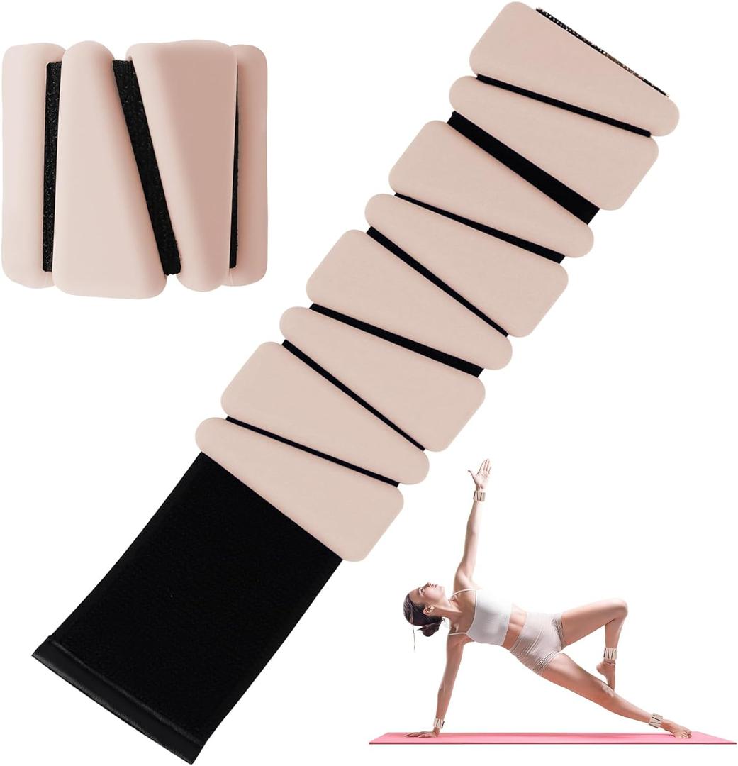 Wrist Weights Set of 2(1Lb Each), Adjustable Wrist and Ankle Weights Set for Women and Men, Wearable Silicone Wrist Bangles for Yoga, Dance, Pilates, Swimming, Cardio, Aerobics, Gym