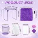 Crtiin 10 Pcs School Locker Organizer Set with Shelf and LED Mirror, Purple