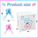 AmazingSpark 28in Jumbo Gender Reveal Gift Box Kit with Oversized Box Giant Pull Bows Boy or Girl Stickers for Gender Reveal Baby Shower Birthday Party Decor