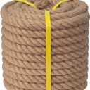 Twisted Manila Rope (1.5 Inch x 100 Feet) Natural Jute Rope Thick Hemp Rope for Docks, Nautical, Railings, Swing, Decorating