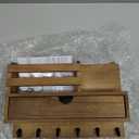 Key and Mail Holder for Wall, Mail Organizer Wall Mount with 6 Hooks and Storage Drawer, Wooden Key Rack Hanger with Shelf for Entryway and Home Decor (Standard(11.6''x7.9''), Brown)