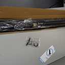 Tension Curtain Rod 51-128 Inch (4.25-10.5Ft), ZOCONE Shower Curtain Rod No Drilling for Bathroom, Outdoor Curtain Rods for Patio, Heavy Duty Long Curtain Rods for Window Room Divider Closet Rod Black