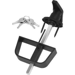 Shed Door T-Handle Lock Latch Kit with 4 Keys, Shed Barn Coop Storage Door T-Lock Set, Adjustable 5-1/2" Stem, Heavy-Duty Zinc Alloy, Black Powder Coated Left Lock - 1pack