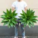 Artificial Agave Plants,Large UV Resistant Fake Agave Planters for Indoor and Outdoor Decorating Plantas Artificiales Decorativas Grandes(2Pack, 28")