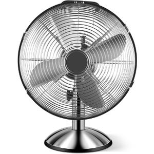 InfiniPower 12 Inch Stand Fan, Horizontal Ocillation 75, 3 Settings Speeds, Low Noise,Durable Fan, High Velocity, Heavy Duty Metal For Industrial, Commercial, Residential, Silver