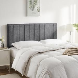 Upholstered Queen Headboard - Easy Assemble Channel Stitched - Wall Mounted with 3D Soundproof Wall Panels - Peel & Stick Floating Headboard - Grey (Gray) Upholstered Queen Headboard - Easy Assemble Channel Stitched - Wall Mounted with 3D Soundproof Wall Panels - Peel & Stick Floating Headboard - Grey (Gray)