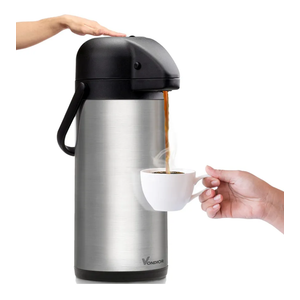 Coffee Carafe for Keeping Hot - 102oz/3L Airpot Coffee Dispenser with Pump - Insulated Stainless Steel Hot Beverage Dispenser for Parties - Thermal Carafe for Hot Drinks Water Tea Chocolate