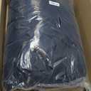 Amazon Basics All-Season Down-Alternative 3-Piece Comforter Bedding Set, Soft Lightweight Microfiber, Pinch Pleat Design, Full/Queen, Navy Blue