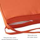 Outdoor 18 inch Square Patio Dining Chair Pads Comfortable Fiber-Filled Seat Cushions with Ties, Reversible Polyester Fabric - Rust, Set of 4