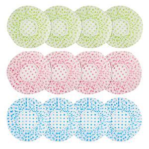 Shower Cap, 12 Pcs Plastic Shower Caps, Shower Caps for Women Reusable Waterproof, Elastic Band Flower Printed Hair Cap for Shower Spa Salon