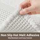 AMOAMI Waffle Bath-Mat, Super Absorbent Bath Mats for Bathroom, Boho Bathroom Rugs Non Slip Washable, Ultra Soft Bathroom-Mat with Tassels Bath Rugs for Floor Mat, 17" X 24" White