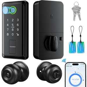 WiFi Bluetooth Keypad Door Lock with Handle,Keyless Entry Door Lock, Electronic Digital Keypad Deadbolt with App, Keyless Entry Fingerprint Lock Auto Lock, Front Smart Door Handle Sets