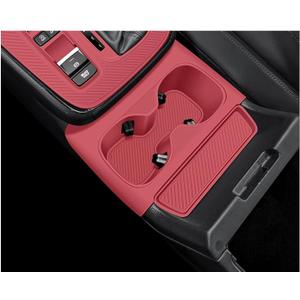 Temmis Center Console Silicone Cup Holder Kit for Honda CRV 2023-2026 (Gasoline & Hybrid), Insert Center Consel Electrostatic adsorption Cover for Honda CRV 2023-2026-Red