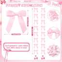 Taobary 8 Pcs 6.6 ft Bow Garland, Satin Ribbon Bow Banner Coquette Hanging Ornament for Photo Backdrop Birthday Party Wedding Bridal Baby Shower Wall Decorations(Pink,1 Inch)