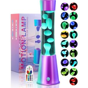 Besight 15.5" Liquid Motion Lamp 17 Color Changing Night Light with Remote, Classic LED Table Lamps for Kids Adults, Relaxing Nightlight for Bedroom Office Home Christmas Decor, Rainbow Gradient