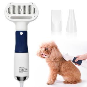 3-in-1 Pet Hair Dryer & Slicker Brush for Dogs & Cats  Portable, Professional, Adjustable Temp, Overheat Protection Dog Hair Dryer