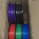 5pcs Dynta 3D Printer Filament 250g 53mm Spool - 1.75mm High Precision Regular PLA Compatible with FLASHFORGE, Bambu Lab A1, Creality Ender-3 V3, Black, Red, Green, Blue, Purple for Beginners 