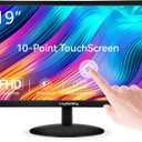 Touchscreen Monitor 19" FHD 1440x900 Multi-Touch Screen HDMI VGA Type-B Dual Speakers,60Hz,VESA,Wide Viewing Angle 170,Brightness 300cd/m,Tilt Adjust,PC Office Desktop Business Computer Display