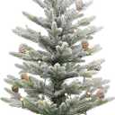 Puleo International Pre-Lit 2' Flocked Table Top Artificial Christmas Tree with 35 Lights in Metal Pot, Green