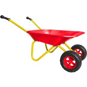 Red Toddler Wheelbarrow Toy,2 Wheel Kids Metal Wheelbarrow,Child's Wheel Barrow Heavy Duty,Small Wheel Barrel Toddler Gardening Tool Set Gift for Children Indoor Outdoor(red)