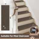 BEQHAUSE Stair Treads for Wooden Steps 28inX9in, Non Slip Carpet Stair Treads Indoor Stair Runners Machine Washable, Soft Stair Rugs Mat Surface Polyester TPE Backing, 15pcs, Brown