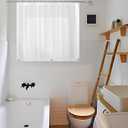 Waterproof Shower Curtain for Window Inside Shower, 24 Inches Length Plastic Bathroom Window Curtain Heavy Duty Vinyl with Hooks, Silky Frost, 36x24