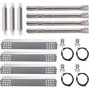 Grill Replacement Parts for Charbroil 4 Burner 463241113, 463449914 Gas Grill Models. Stainless Steel Pipe Burner Tube, Heat Plate Tent Shield, Crossover Tube and Grill Igniters Replacement Kit.