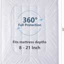 CozyLux Queen Size Mattress Pad Pillow Top Cotton Cooling Mattress Topper 8-21" Deep Pocket Mattress Cover Quilted Fitted Cooling 450GSM Mattress Protector (60x80 inch,White)