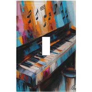 Decorative Art Light Switch Covers,1 Gang Single Toggle Duplex Outlet,Wall Plate,Switchplate Electrical Faceplate,Paino