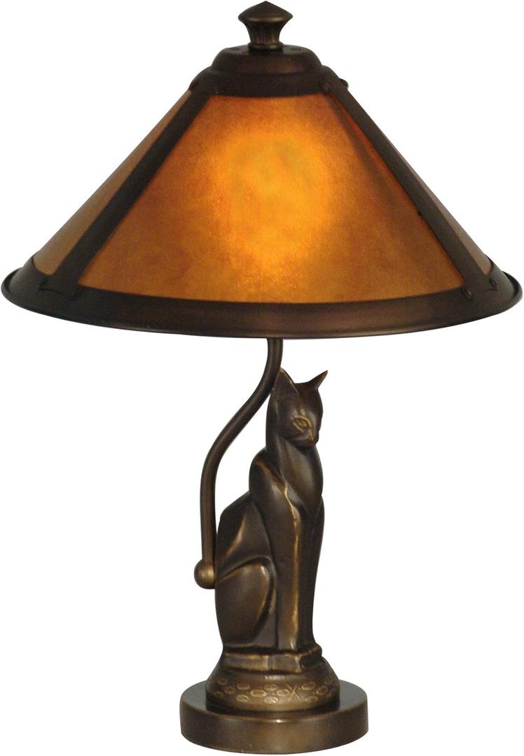Dale Tiffany TA90197 Ginger Mica Accent Lamp, Antique Bronze 17.00x10.00x10.00