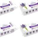 Best Pet Supplies Pet Grooming Wipes for Dogs & Cats,Deodorizer for Coats & Dry, Itchy, or Sensitive Skin, Clean Ears, Paws, Body, & Butt - Calming Lavender, Count of 12