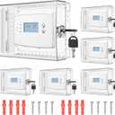 6 PCS Thermostat Lock Box with Key, Large Thermostat Cover with Lock for Thermostat on Wall, AC Control Lock Box Cover with Key, Air Conditioner Lockbox Fits Thermostats 4" H x 6" W or Smaller